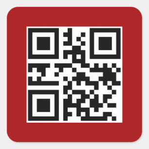 Frohe Weihnachts QR-Code auf Red Quadratischer Aufkleber
