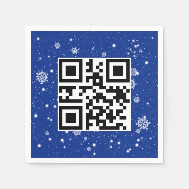 Frohe Weihnachts QR-Code für Schneeflocken Serviette (Vorderseite)