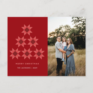 Frohe Weihnachts-Quilt-Sterne-Urlaubsgestaltung Feiertagspostkarte