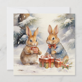 Frohe Weihnachts-Rabbit-Karte Feiertagskarte