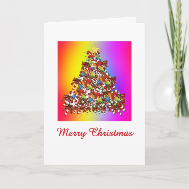 Frohe Weihnachts Rainbow Holiday Karte (Vorderseite)