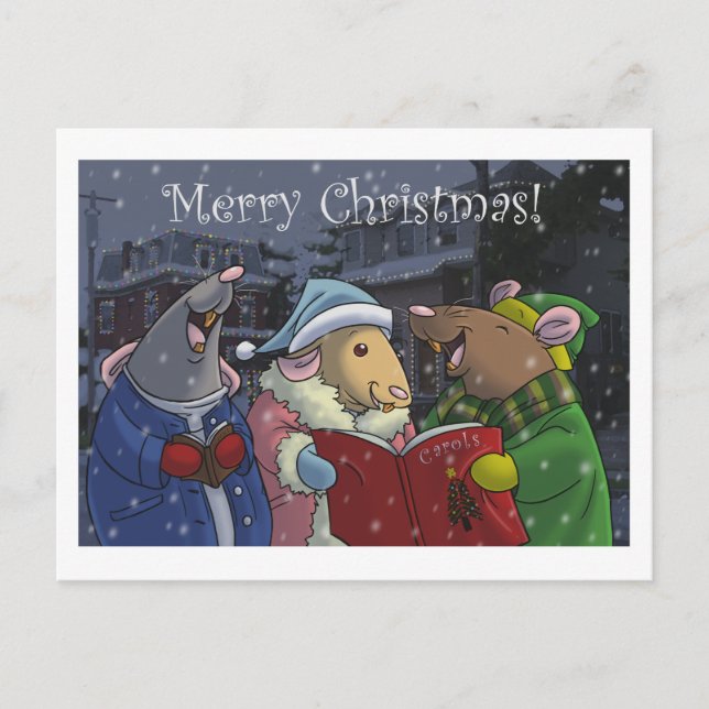 Frohe Weihnachts Rat Postcard Postkarte (Vorderseite)