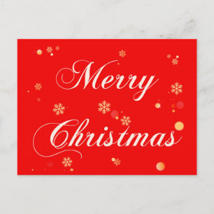 Frohe Weihnachts Red Background Gold Schneeflocken Feiertagspostkarte