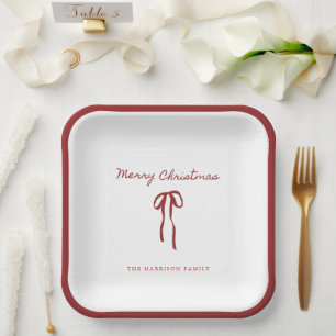 Frohe Weihnachts Red Bow Holiday Paper Teller