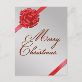 Frohe Weihnachts Red Bow - Postcard Feiertagspostkarte
