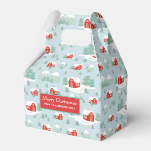 Frohe Weihnachts Red Cabin Personalisierter Name Geschenkschachtel