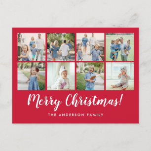 Frohe Weihnachts Red Foto Collage Urlaub Feiertagspostkarte