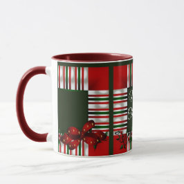 Frohe Weihnachts Red Green Kariert Tasse
