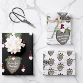 Frohe Weihnachts Red Hat Buffalo Kariert Gnomes Wr Geschenkpapier Set