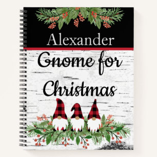 Frohe Weihnachts Red Hat Buffalo Karierte Gnomes Notizbuch