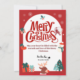 Frohe Weihnachts Red Holiday Card Feiertagskarte