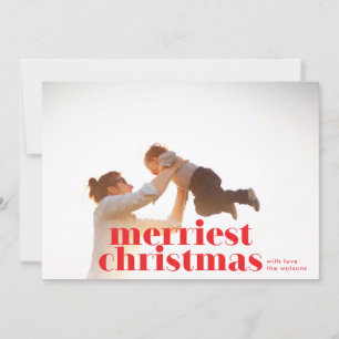 Frohe Weihnachts-Red Holiday Foto-Karte Feiertagskarte