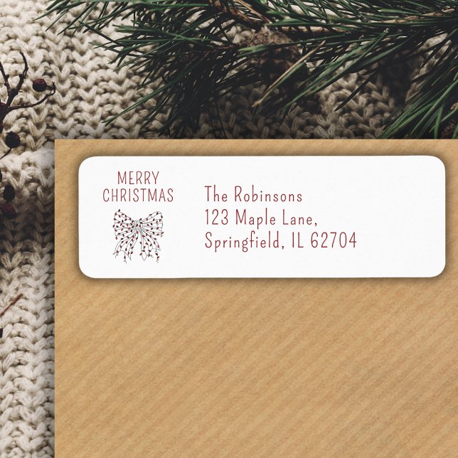 Frohe Weihnachts Red Light String Bow Minimal (Von Creator hochgeladen)