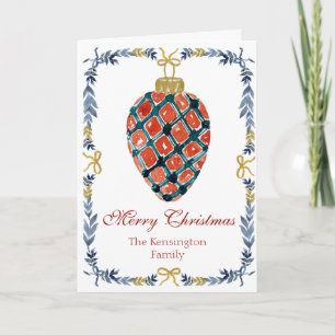 Frohe Weihnachts-Red-Ornament-Karte Karte