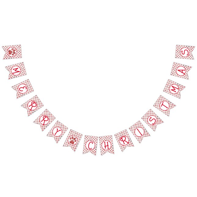 Frohe Weihnachts Red Paw Silhouette mit 2images Wimpelkette (Alle)