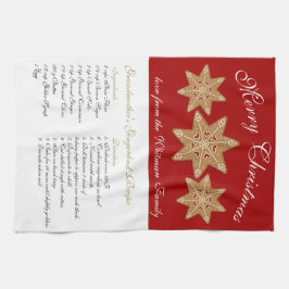 Frohe Weihnachts Red Recipe Geschirrtuch