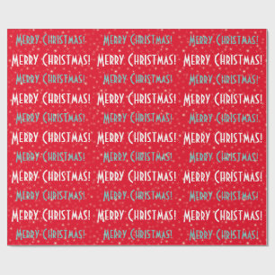 Frohe Weihnachts Red Stars Wrapping Paper Geschenkpapier