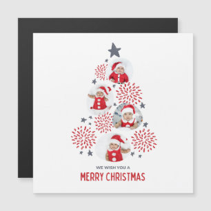 Frohe Weihnachts Red Thin Magnetic Card Magneteinladung