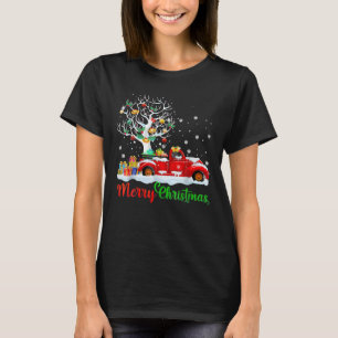 Frohe Weihnachts Red Truck Karierte Weihnachtsbaum T-Shirt