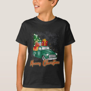 Frohe Weihnachts Red Truck mit Tree Presents, Weih T-Shirt