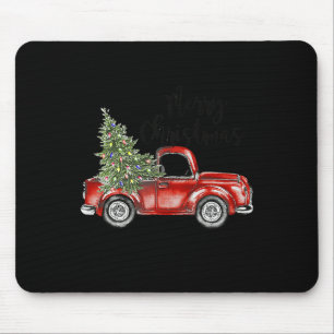 Frohe Weihnachts Red Truck Tree Light Familie Mousepad