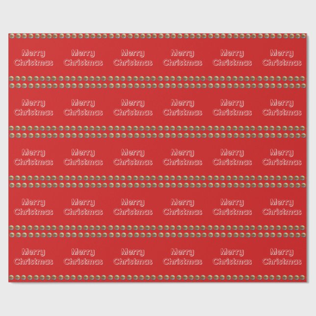 Frohe Weihnachts Red Wrapping Paper Geschenkpapier (Flach)