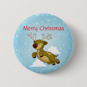 Frohe Weihnachts Reindeer Button