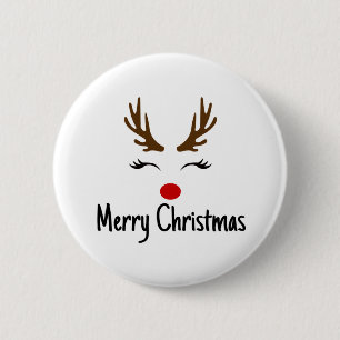 Frohe Weihnachts Reindeer Button