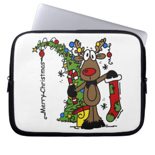 Frohe Weihnachts Reindeer Laptopschutzhülle