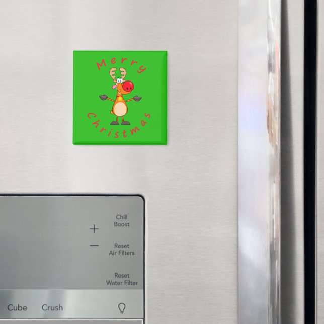 Frohe Weihnachts Reindeer Magnet (In Situ (Kühlschrank))