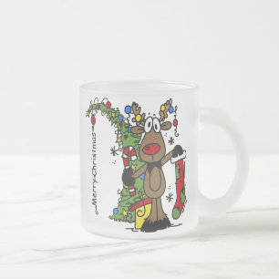 Frohe Weihnachts Reindeer Mattglastasse