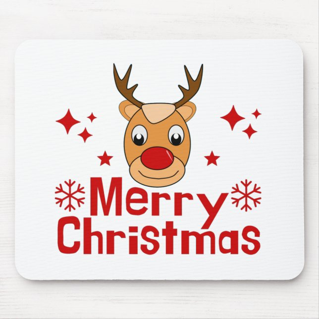 Frohe Weihnachts Reindeer Mousepad (Vorne)