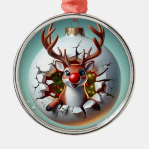 Frohe Weihnachts Reindeer Ornament Aus Metall
