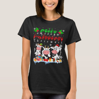 Frohe Weihnachts-Reindeer Santa ELF Kuh Bauer ASL T-Shirt