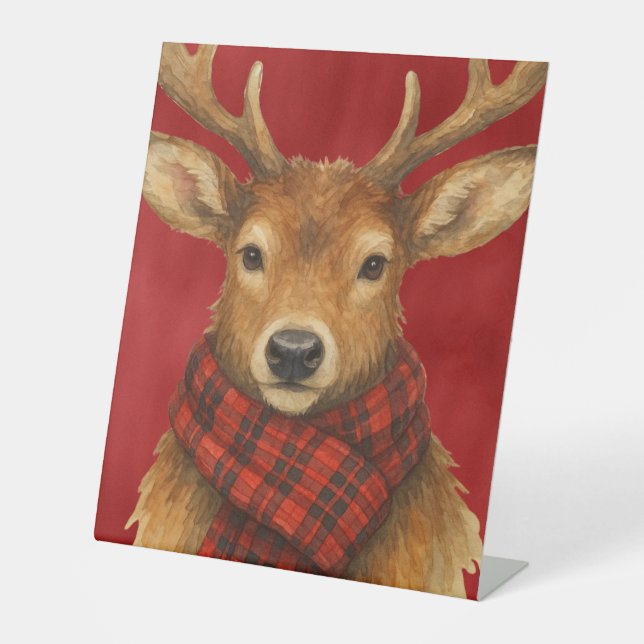 Frohe Weihnachts Reindeer Sockelschild (Vorderseite)