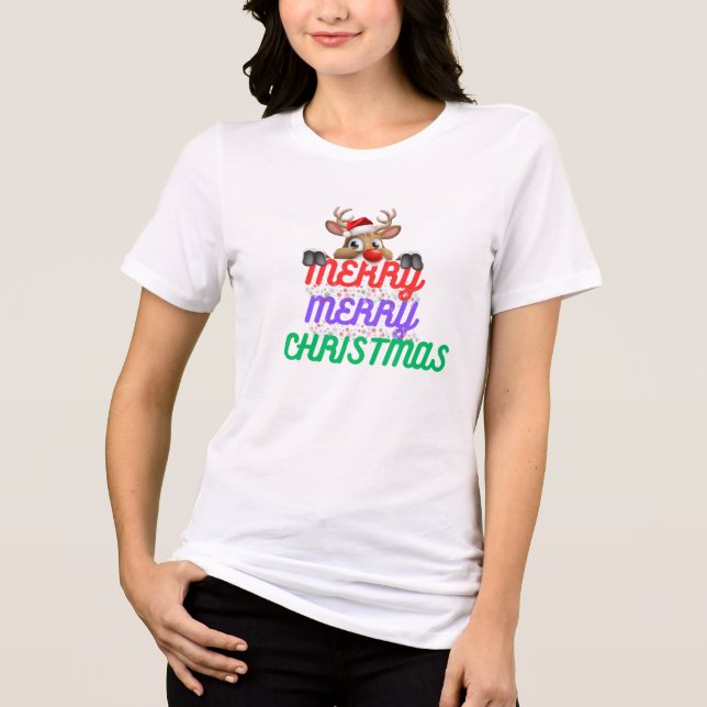 Frohe Weihnachts-Reindeer-T - Shirt (Vorderseite)