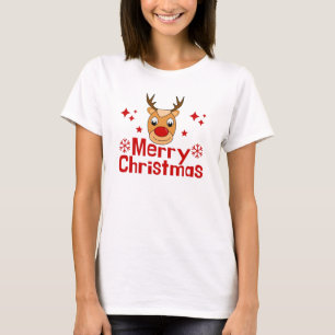 Frohe Weihnachts-Reindeer-T - Shirt