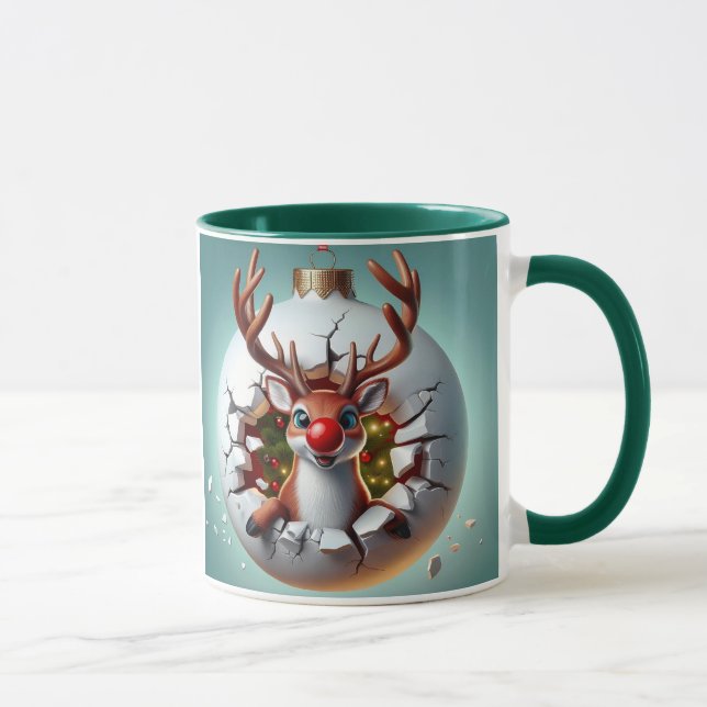 Frohe Weihnachts Reindeer Tasse (Rechts)
