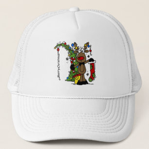 Frohe Weihnachts Reindeer Truckerkappe