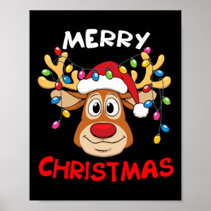 Frohe Weihnachts Reindeer Xmas Familie Männer Frau Poster