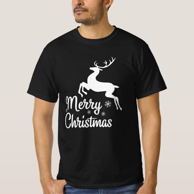 Frohe Weihnachts-Reindeer Xmas Familie Matching T-Shirt (Vorderseite)