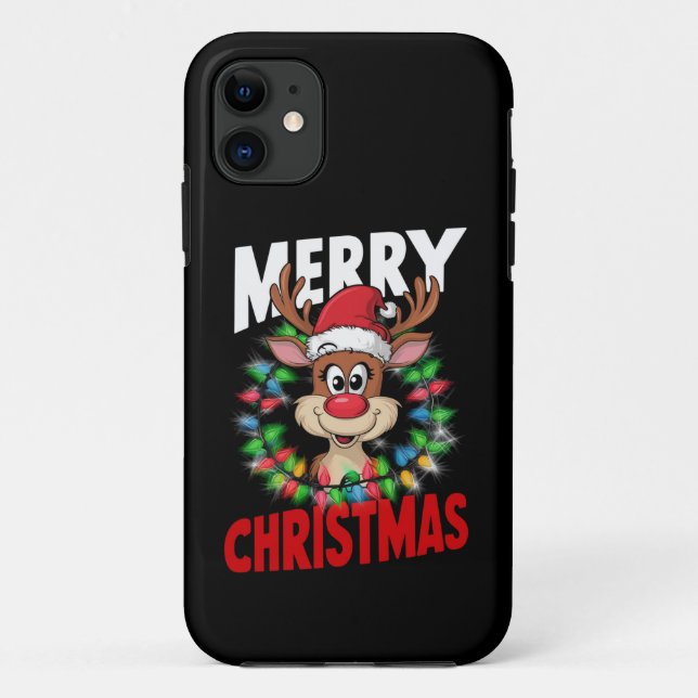 Frohe Weihnachts-Reindeer Xmas Urlaub Case-Mate iPhone Hülle (Rückseite)