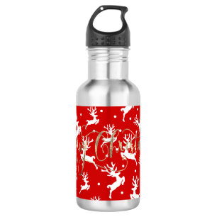 Frohe Weihnachts-Reindeers Red Edelstahlflasche
