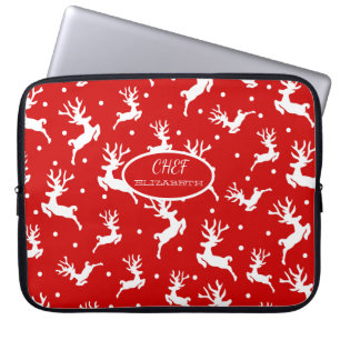 Frohe Weihnachts-Reindeers Red Holiday Laptopschutzhülle