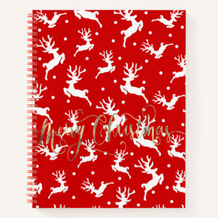 Frohe Weihnachts-Reindeers Red Notizbuch