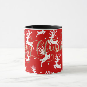 Frohe Weihnachts-Reindeers Red Tasse