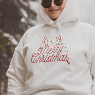 Frohe Weihnachts-Rentier Antlers Matching Holiday Hoodie