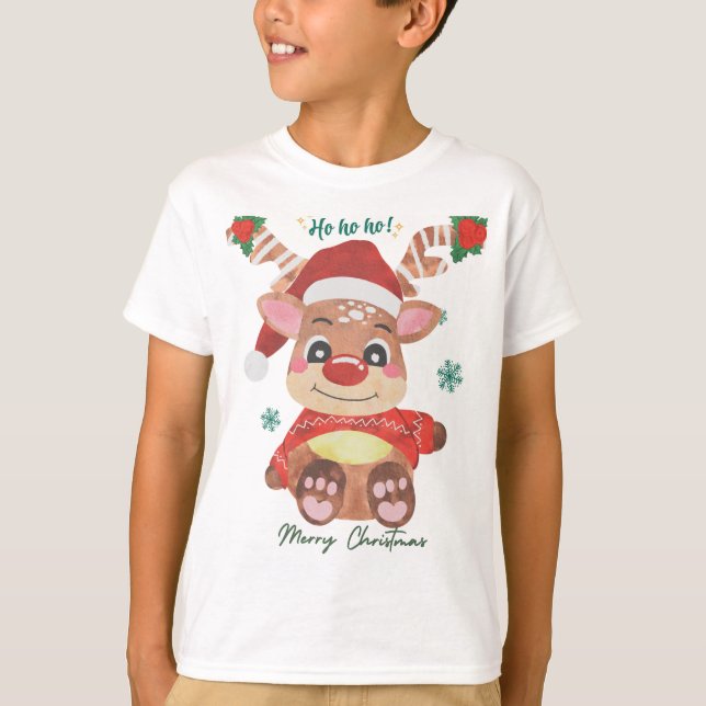 Frohe Weihnachts-Rentier - Festlich & Spaß! T-Shirt (Vorderseite)