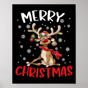 Frohe Weihnachts-Rentier Männer Frauen Familie Mat Poster