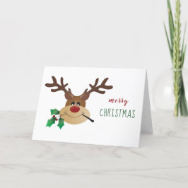 Frohe Weihnachts-Rentier mit Mistletoe Feiertagskarte